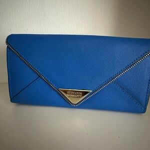 Rebecca Minkoff Stunning Blue Soffiano Leather Clutch Wallet